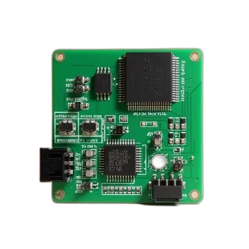 first, image, shows, green, circuit, board, various, electronic transparent PNG cut-out