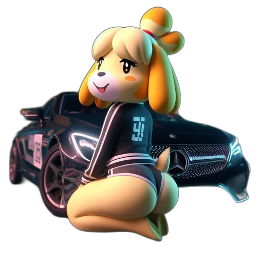 car, animal, weapon, 3d render, concept art, vaporwave, anime, anthropomorphic transparent PNG cut-out
