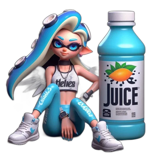 dress, bottle, jacket, food, vaporwave, concept art, 3d render, anime transparent PNG cut-out
