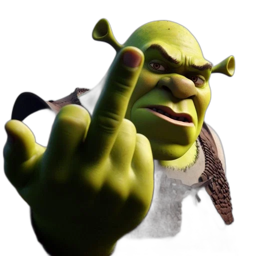face, weapon, animal, staff, 3d render, photorealistic, concept art, shrek transparent PNG cut-out