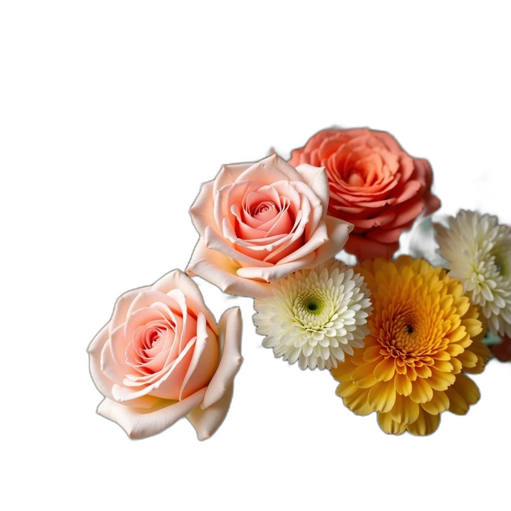flower, crown, jewelry, staff, 3d render, photorealistic, oil painting, colorful transparent PNG cut-out