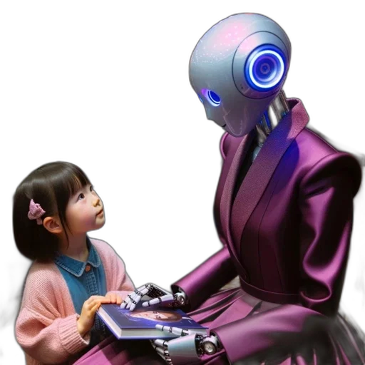 robot, creature, cyberpunk, concept art, vaporwave, 3d render, outer space, indoor transparent PNG cut-out