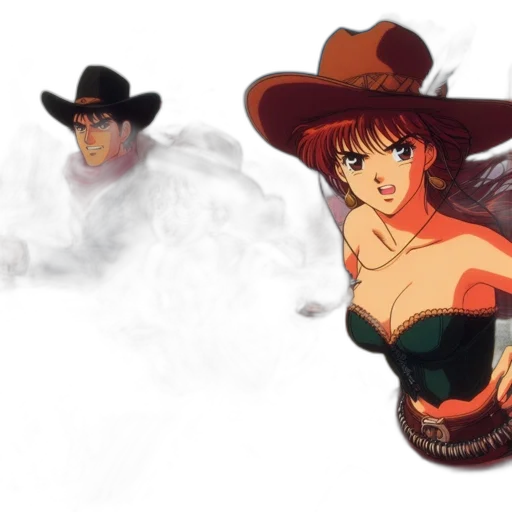 hat, concept art, comic book art, anime, fantasy art, fire, fog, three transparent PNG cut-out
