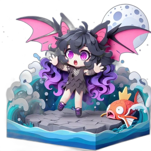 dragon, creature, animal, concept art, pixel art, fantasy art, anime, underwater transparent PNG cut-out