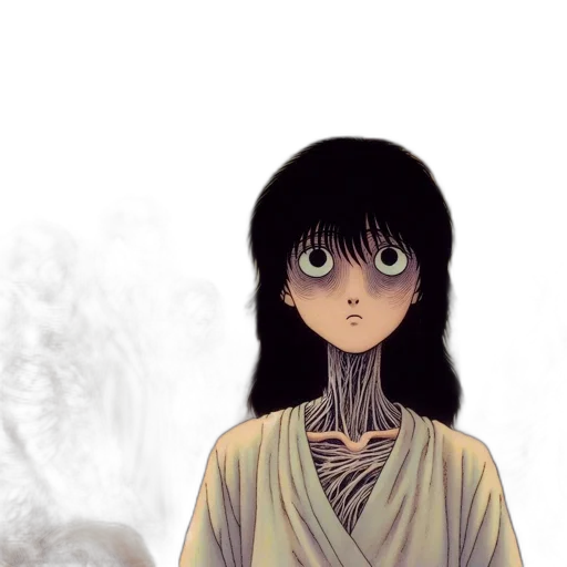 mask, face, creature, dress, anime, concept art, fantasy art, comic book art transparent PNG cut-out