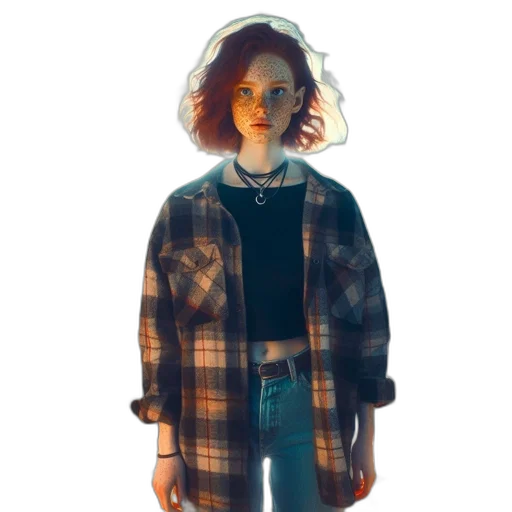 jacket, dress, robot, face, concept art, photorealistic, pixel art, cyberpunk transparent PNG cut-out