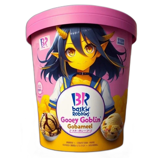 food, 3d render, anime, photorealistic, concept art, baskin, robbins, ice transparent PNG cut-out