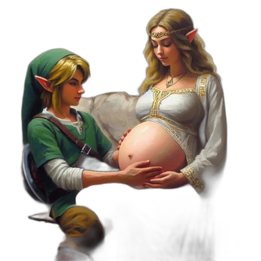 pixel art, concept art, fantasy art, oil painting, artwork, featuring, link, expectant transparent PNG cut-out