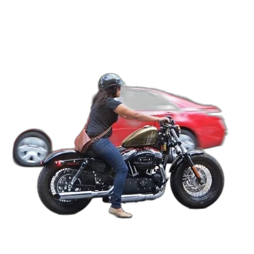 car, 3d render, photorealistic, concept art, woman, wearing, helmet, rides transparent PNG cut-out