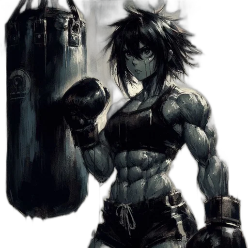 weapon, bottle, concept art, comic book art, fantasy art, watercolor, muscular, female transparent PNG cut-out
