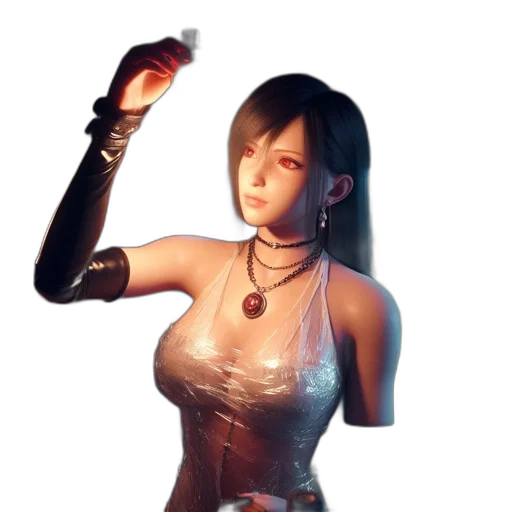 dress, weapon, staff, jewelry, 3d render, cyberpunk, concept art, photorealistic transparent PNG cut-out