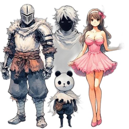 mask, concept art, fantasy art, pixel art, anime, monochrome, pastel, dark transparent PNG cut-out