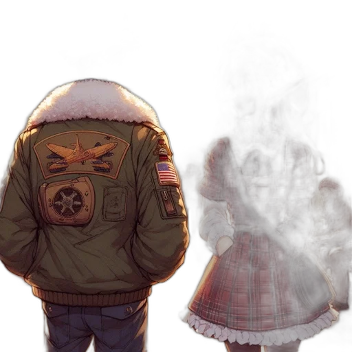 jacket, mask, face, creature, concept art, watercolor, comic book art, pixel art transparent PNG cut-out