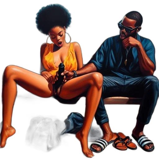 oil painting, concept art, comic book art, photorealistic, fire, two, people, sit transparent PNG cut-out