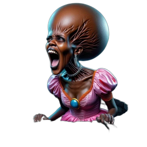 creature, face, mask, dress, concept art, 3d render, comic book art, fantasy art transparent PNG cut-out