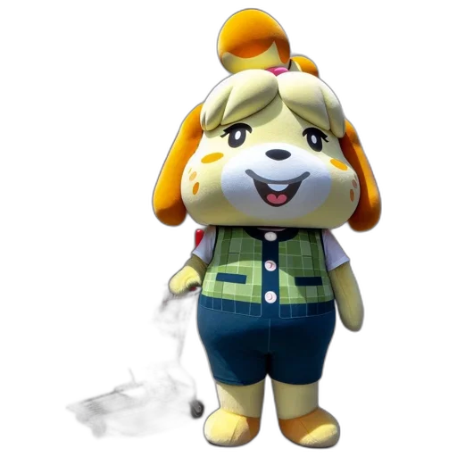 staff, animal, jacket, weapon, concept art, 3d render, golden, cheerful transparent PNG cut-out