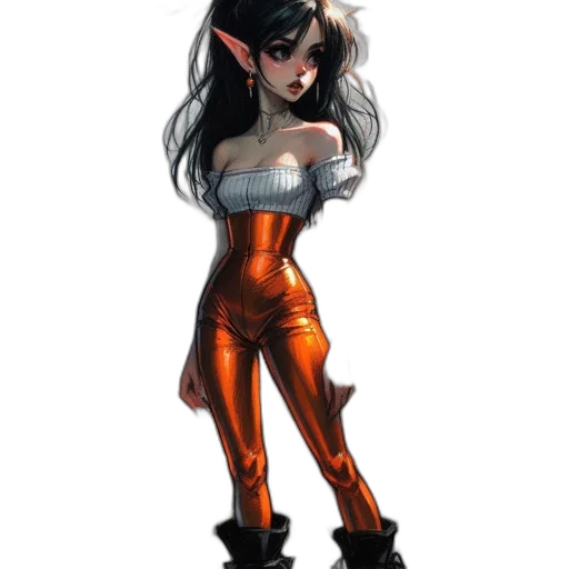 staff, creature, concept art, fantasy art, comic book art, 3d render, dark, hand-drawn transparent PNG cut-out