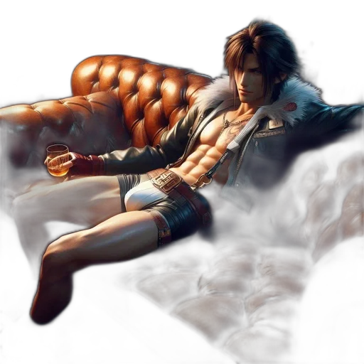 sword, jacket, furniture, concept art, fantasy art, photorealistic, 3d render, dark transparent PNG cut-out