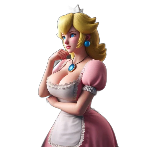 dress, crown, staff, face, concept art, 3d render, fantasy art, pixel art transparent PNG cut-out