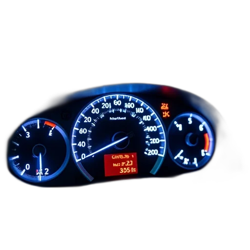 car, first, image, shows, interior, dashboard, focus, speedometer transparent PNG cut-out
