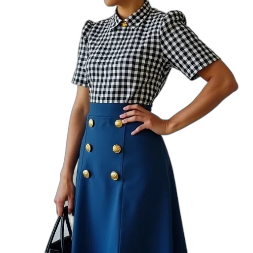 dress, staff, jacket, 3d render, blue, monochrome, woman, standing transparent PNG cut-out