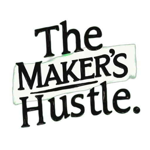 green, white, black, print, words, maker, hustle transparent PNG cut-out