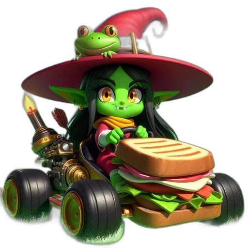 food, dragon, car, hat, concept art, fantasy art, pixel art, 3d render transparent PNG cut-out