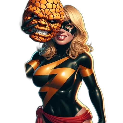 comic book art, concept art, fantasy art, golden, female, superhero, black, gold transparent PNG cut-out