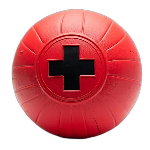 close-up, image, red, rubber, medicine, ball, textured, surface transparent PNG cut-out