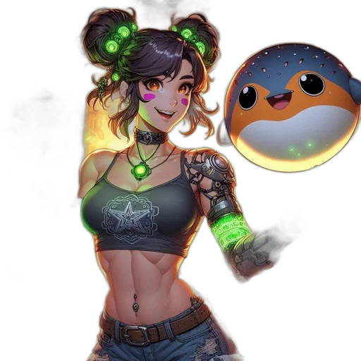 staff, weapon, concept art, fantasy art, pixel art, cyberpunk, young, woman transparent PNG cut-out