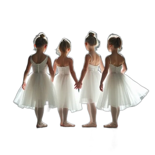 dress, 3d render, photorealistic, picture, ballet, dancers, white, tutues transparent PNG cut-out