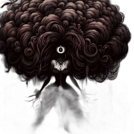 hair, mask, creature, face, concept art, comic book art, fantasy art, photorealistic transparent PNG cut-out
