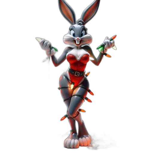 animal, dress, concept art, 3d render, cartoon, pixel art, anthropomorphic, rabbit transparent PNG cut-out