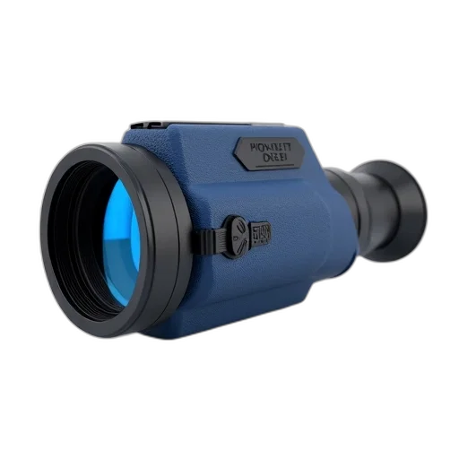 weapon, 3d render, black, blue, night, vision, monocular, rubber transparent PNG cut-out