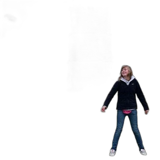 jacket, staff, creature, 3d render, outer space, girl, black, jeans transparent PNG cut-out