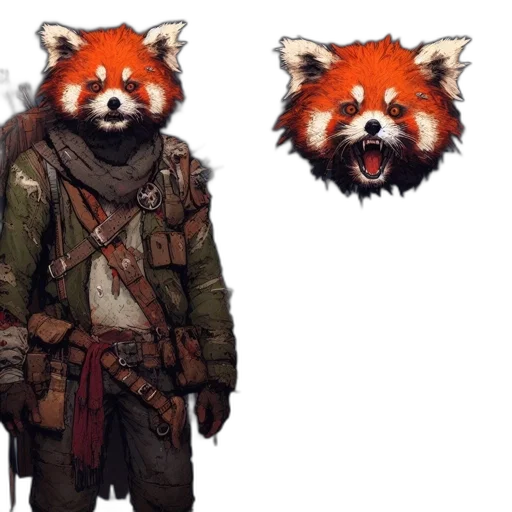 animal, mask, creature, staff, concept art, fantasy art, pixel art, comic book art transparent PNG cut-out