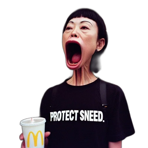 food, face, staff, creature, vaporwave, photorealistic, concept art, cyberpunk transparent PNG cut-out