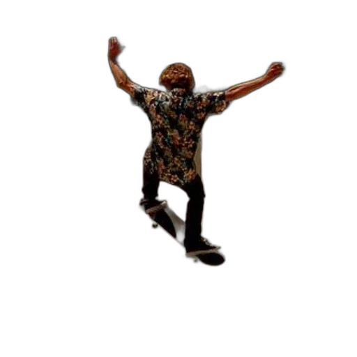 jacket, 3d render, skateboarder, colorful, shirt, performs, trick, concrete transparent PNG cut-out