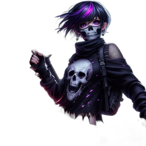 jacket, cyberpunk, concept art, fantasy art, comic book art, neon lights, dark, neon transparent PNG cut-out
