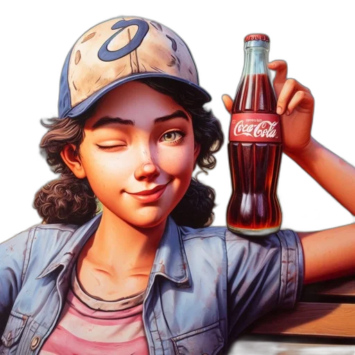 bottle, face, food, hat, photorealistic, comic book art, concept art, 3d render transparent PNG cut-out