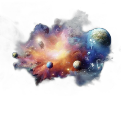 staff, weapon, concept art, fantasy art, photorealistic, watercolor, outer space, blue transparent PNG cut-out