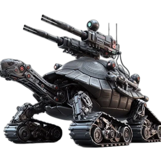 robot, weapon, concept art, 3d render, futuristic, armored, turtle-like, multiple transparent PNG cut-out
