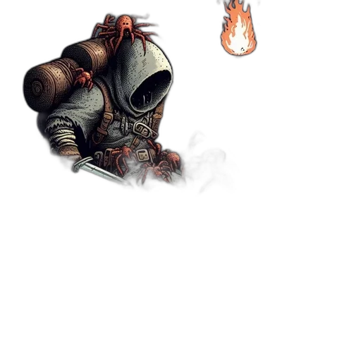 mask, creature, dragon, weapon, concept art, fantasy art, pixel art, comic book art transparent PNG cut-out