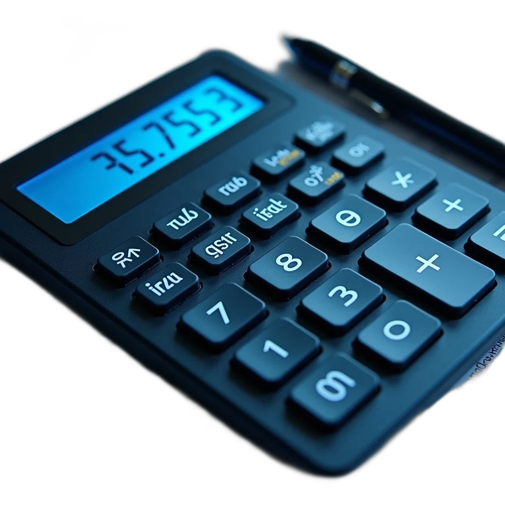 3d render, modern, calculator, black, blue, color, scheme, digital transparent PNG cut-out