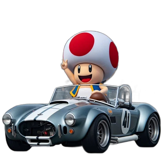 car, hat, 3d render, concept art, pixel art, cartoon, toad, mario transparent PNG cut-out