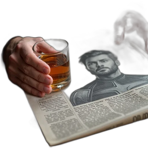 weapon, bottle, photorealistic, concept art, 3d render, fire, man, holding transparent PNG cut-out