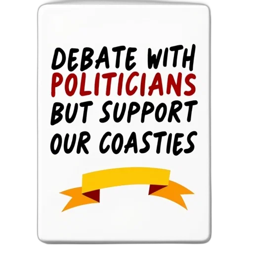 white, rectangular, magnet, black, border, text, reads, debate transparent PNG cut-out