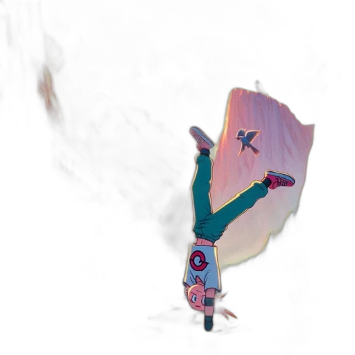 jacket, staff, concept art, 3d render, snow, pastel, vibrant, scene transparent PNG cut-out