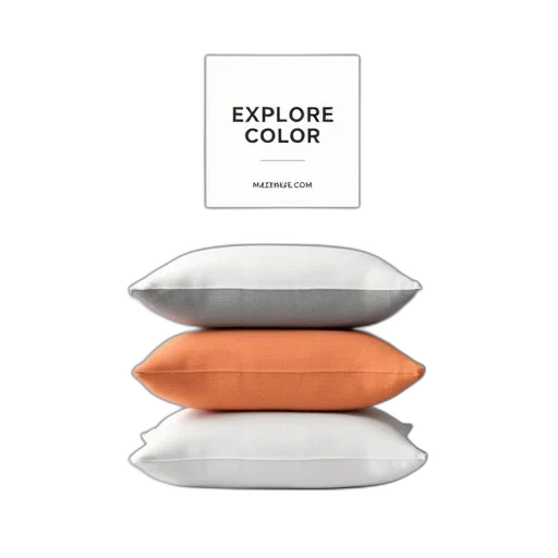 furniture, monochrome, earth tones, colorful, stack, two, pillows, white transparent PNG cut-out