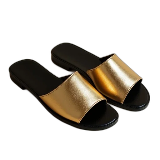 shoes, jewelry, golden, slippers, women, gold, black, sole transparent PNG cut-out